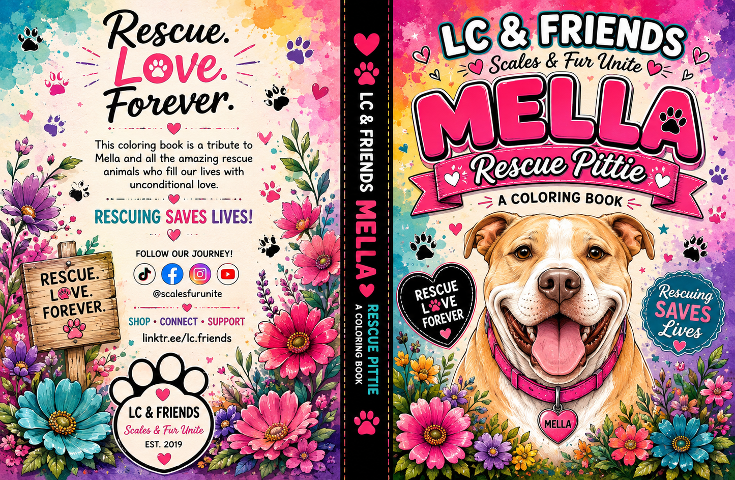 Mella’s Pawsitive Rescue Adventure Coloring Book + Crayon Bundle 🐾🖍️